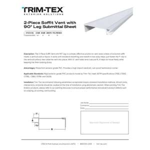 Preview of 2-Piece Soffit Vent with 90° Leg Submittal Sheet