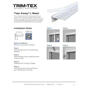 Preview of Tear Away L Bead Installation Guide