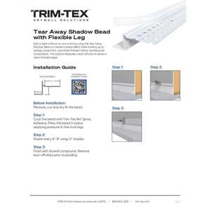 Preview of Tear Away Shadow Bead with Flexible Leg Installation Guide