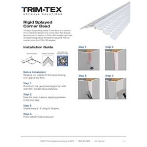 Preview of Rigid Splayed Corner Bead Installation Guide
