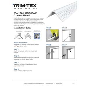 Preview of Mud Set 350 Bull Corner Bead Installation Guide