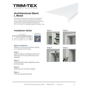 Preview of Architectural Giant L Bead Installation Guide