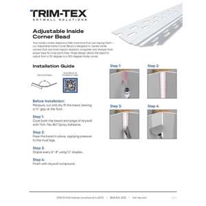 Preview of Adjustable Inside Corner Bead Installation Guide-1
