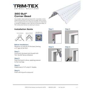 Preview of 350 Bull Corner Bead Installation Guide-1