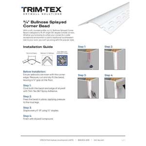 Preview of 0.75 Bullnose Splayed Corner Bead Installation Guide