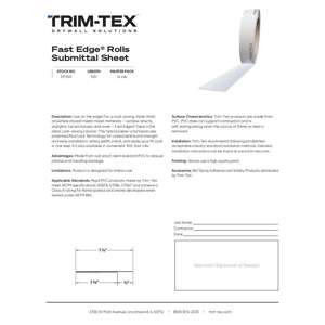 Preview of Fast Edge Tape Submittal Sheet