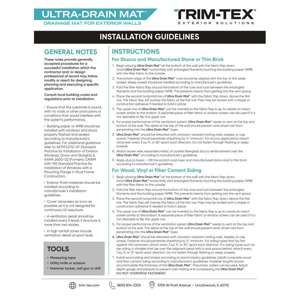 Preview of Ultra Drain Mat Installation Guide