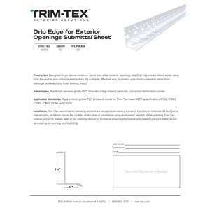 Preview of Drip Edge for Exterior Openings Submittal Sheet